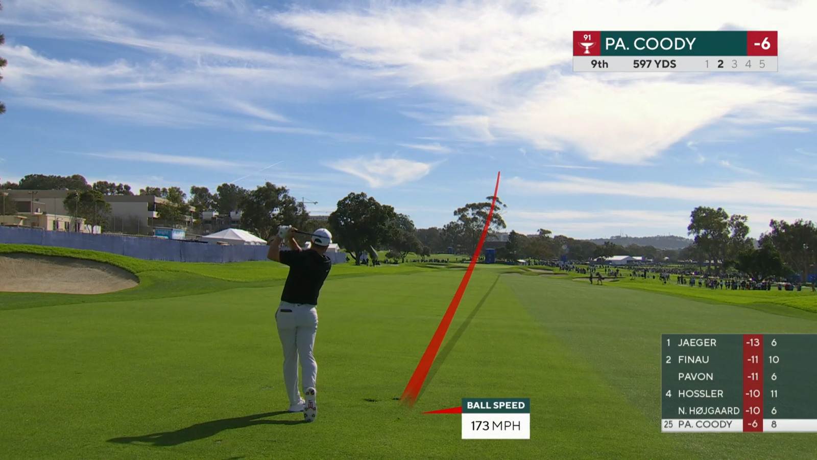 Parker Coody nearly holes out for an albatross at Farmers