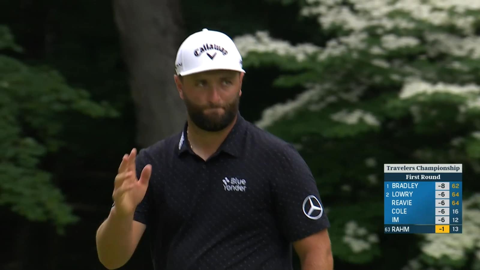 Jon Rahm's wedge sets up birdie at Travelers