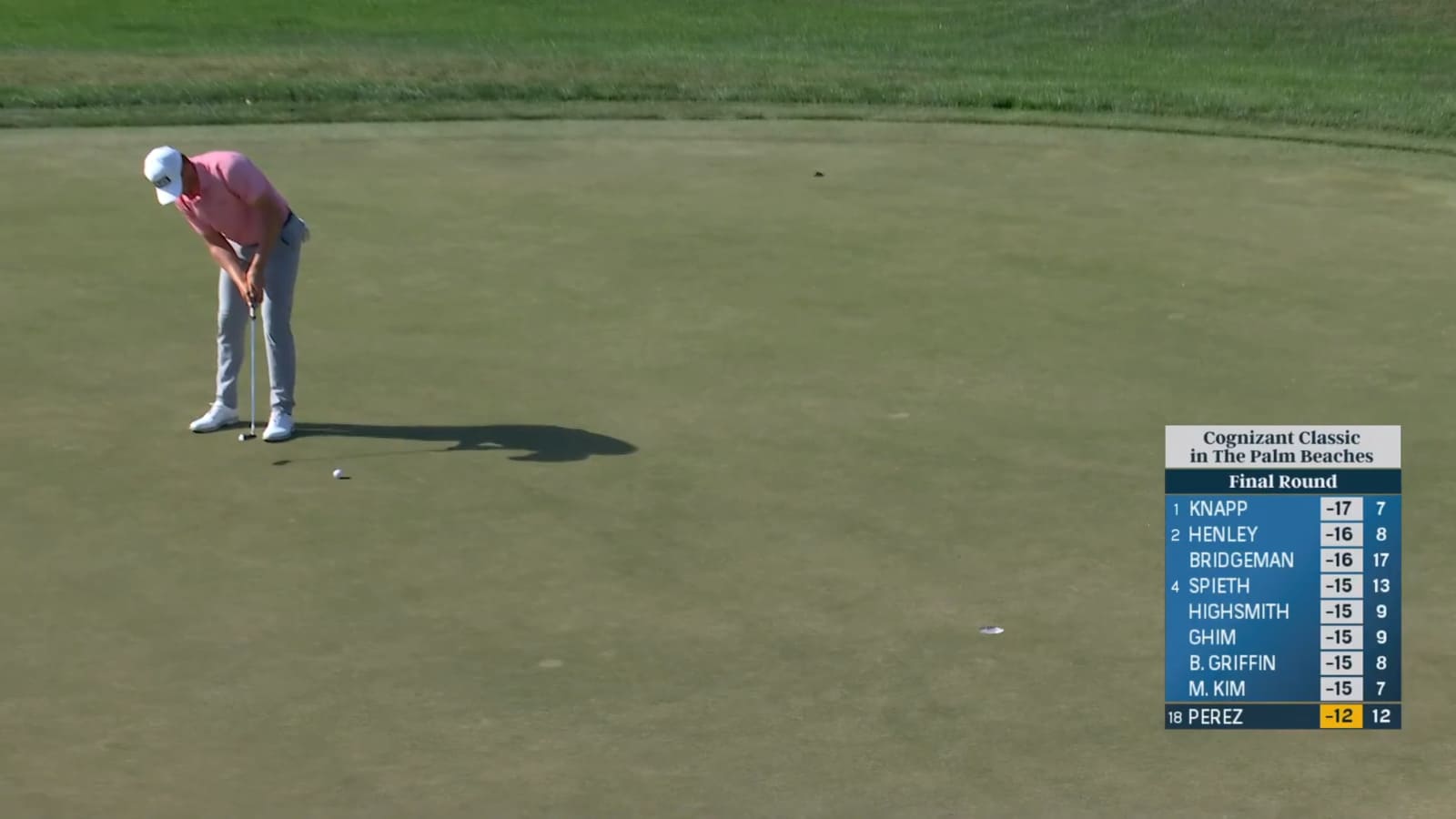 Victor Perez sends in 17-footer for birdie at Cognizant Classic