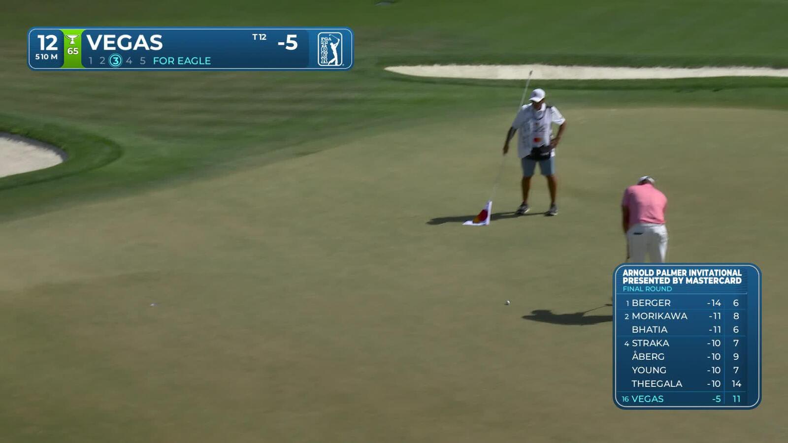 Jhonattan Vegas taps in from 1 foot for birdie on No. 12 at Arnold Palmer