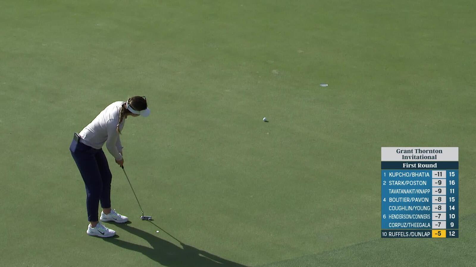 Gabriela Ruffels rolls in birdie putt at Grant Thornton