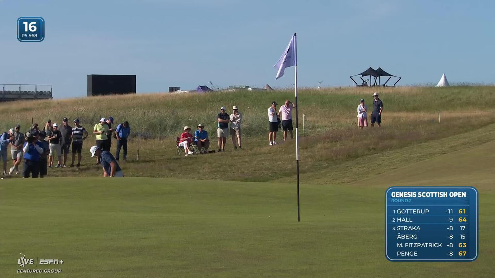 Ludvig Åberg gets within two with birdie at Genesis Scottish Open