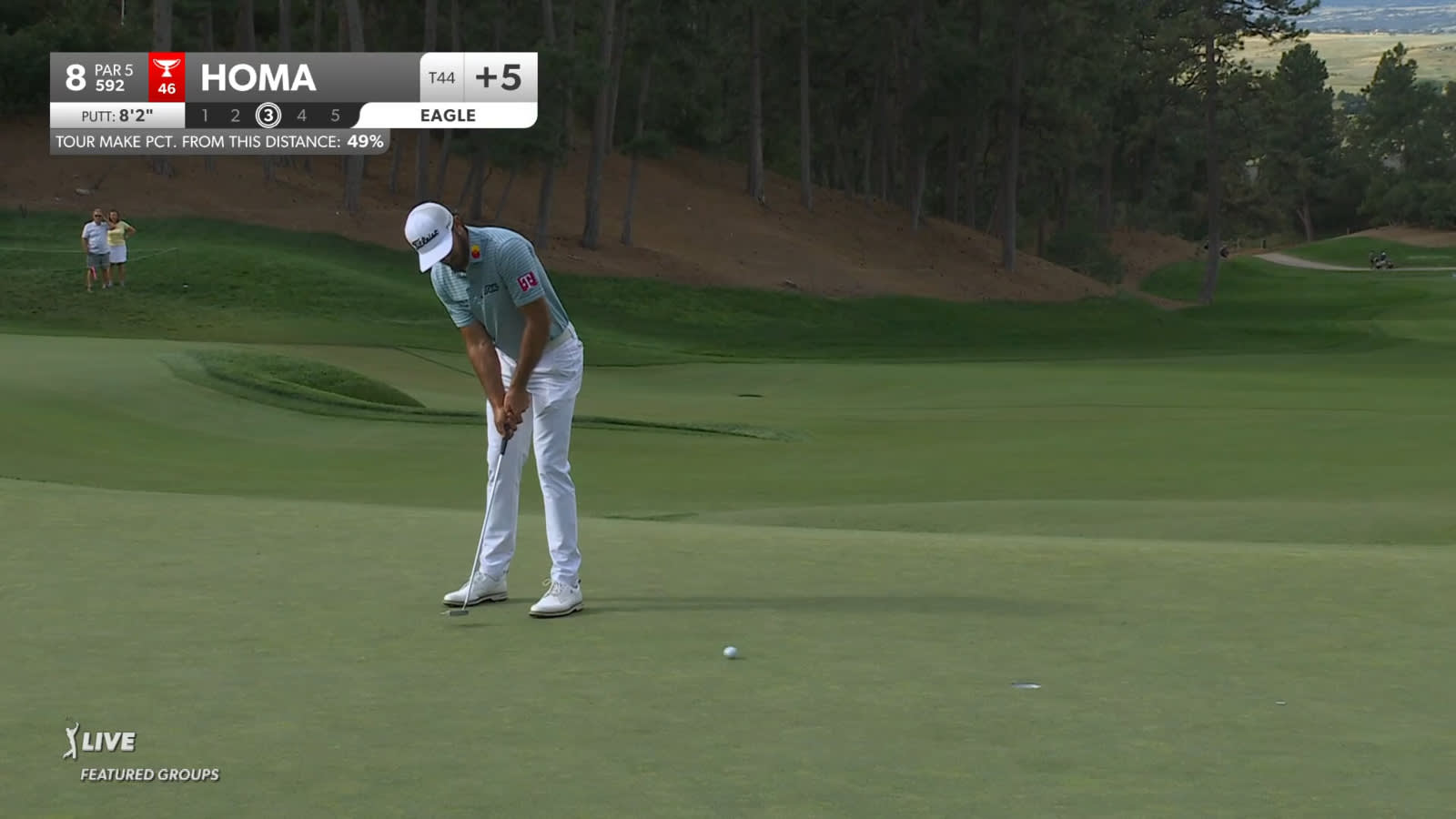 Max Homa sends in eagle putt at BMW Championship