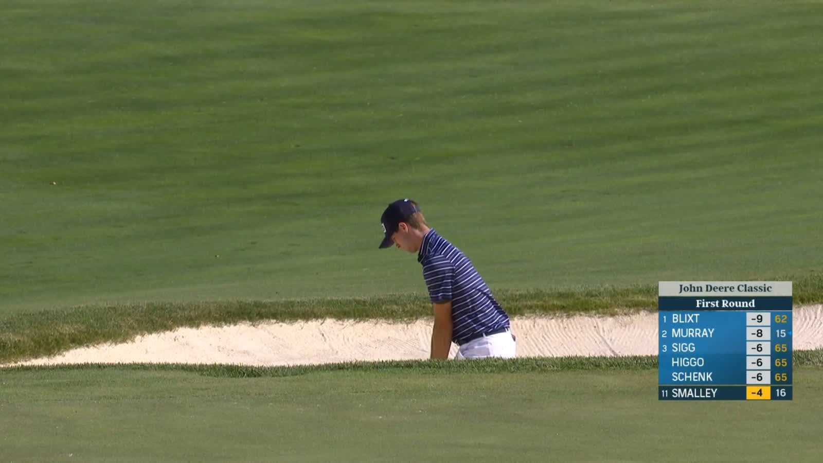 Alex Smalley gets out of the rough to set up birdie at John Deere