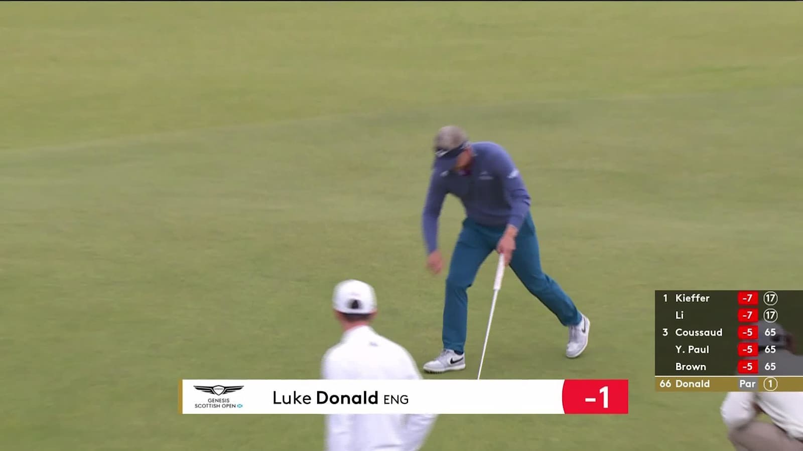 Luke Donald makes birdie on No. 2 at Genesis Scottish Open
