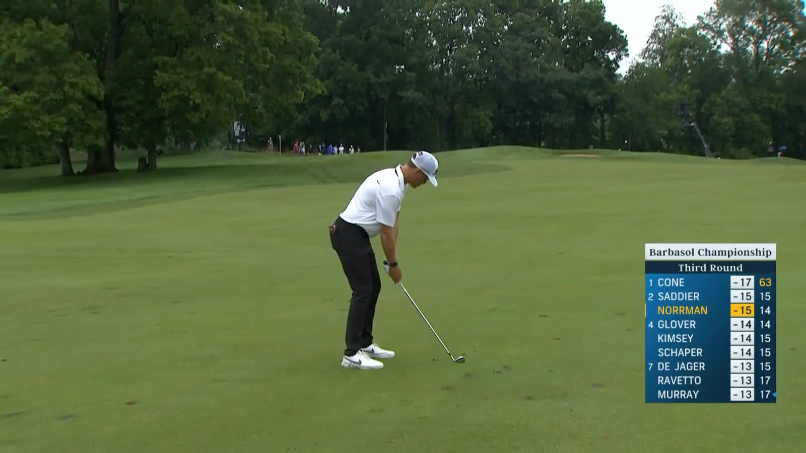 Vincent Norrman's nice iron shot leads to birdie at Barbasol