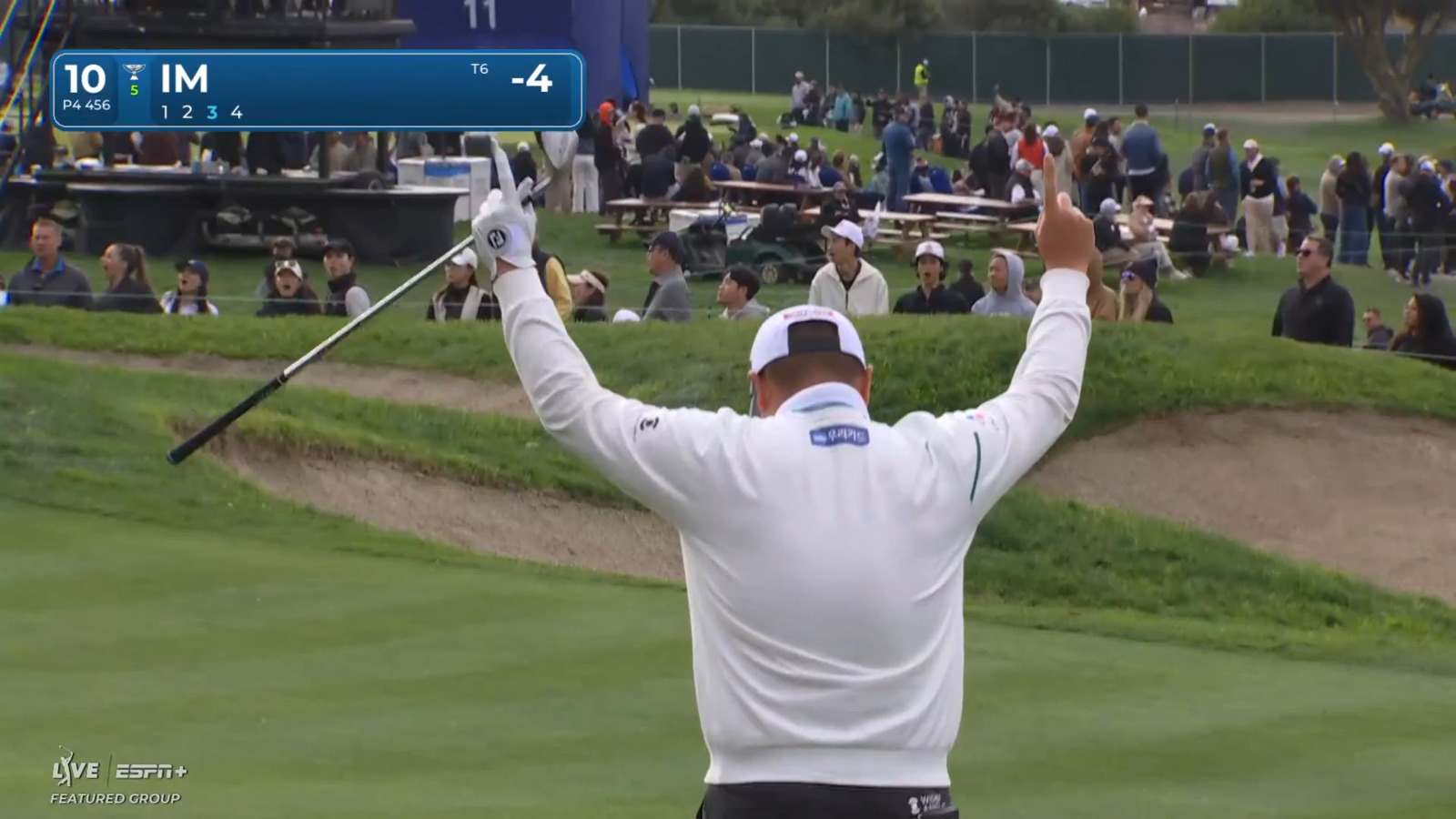 Sungjae Im holes 47-yard approach shot from rough at Farmers