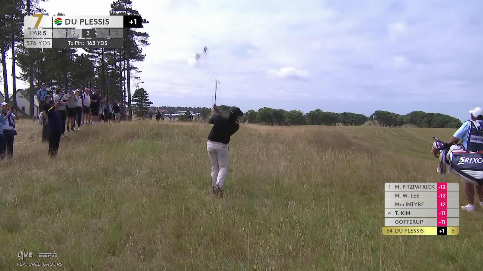 Hennie Du Plessis drains 37-foot birdie putt on No. 7 at Genesis Scottish Open