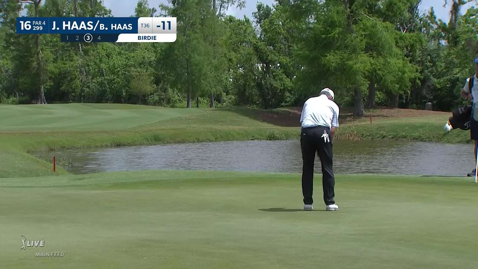 Bill Haas/Jay Haas makes birdie on No. 16 at Zurich Classic