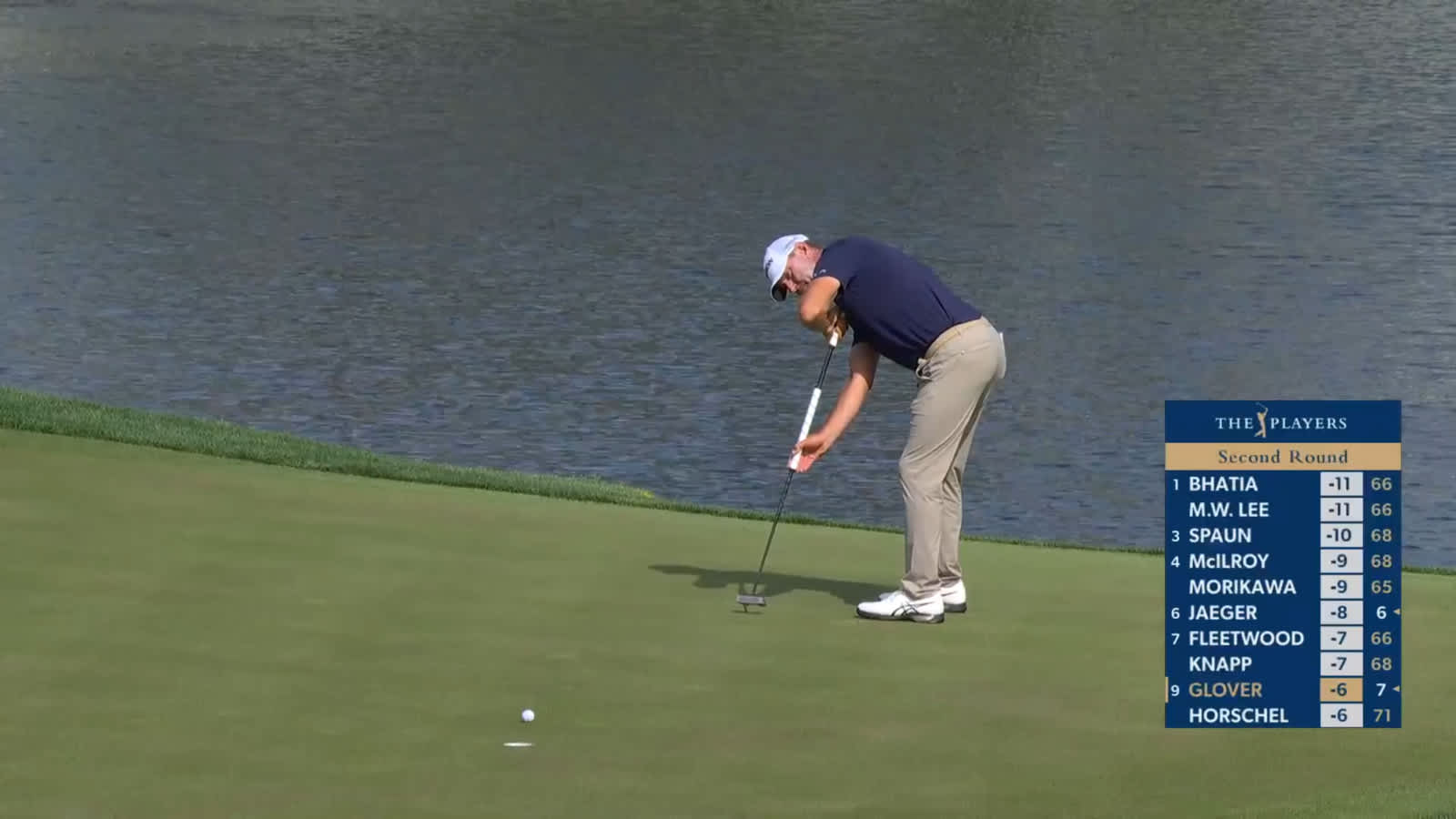 Lucas Glover curls in birdie putt at THE PLAYERS