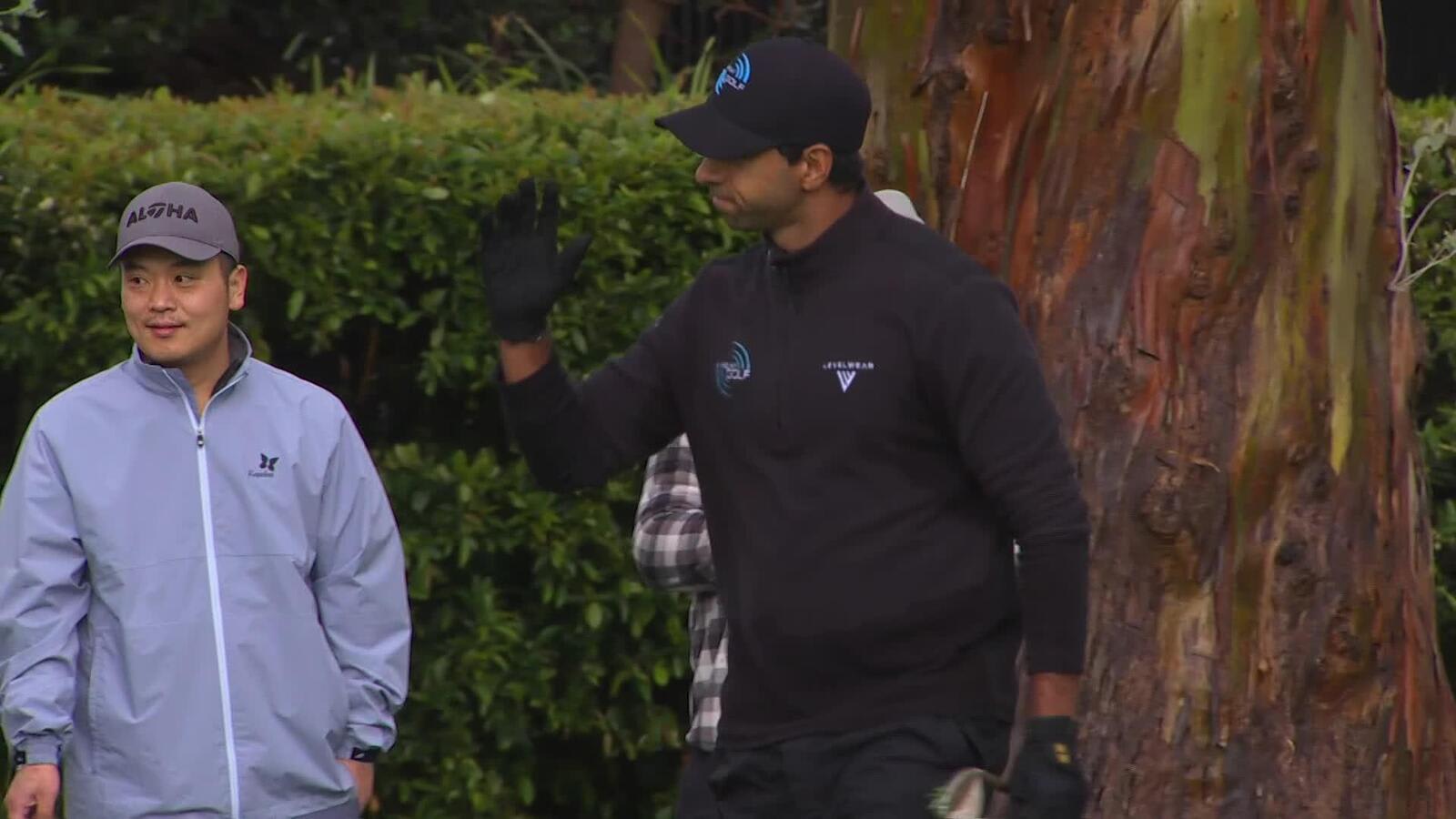 Aaron Rai sinks 32-foot eagle putt on No. 1 at The Genesis