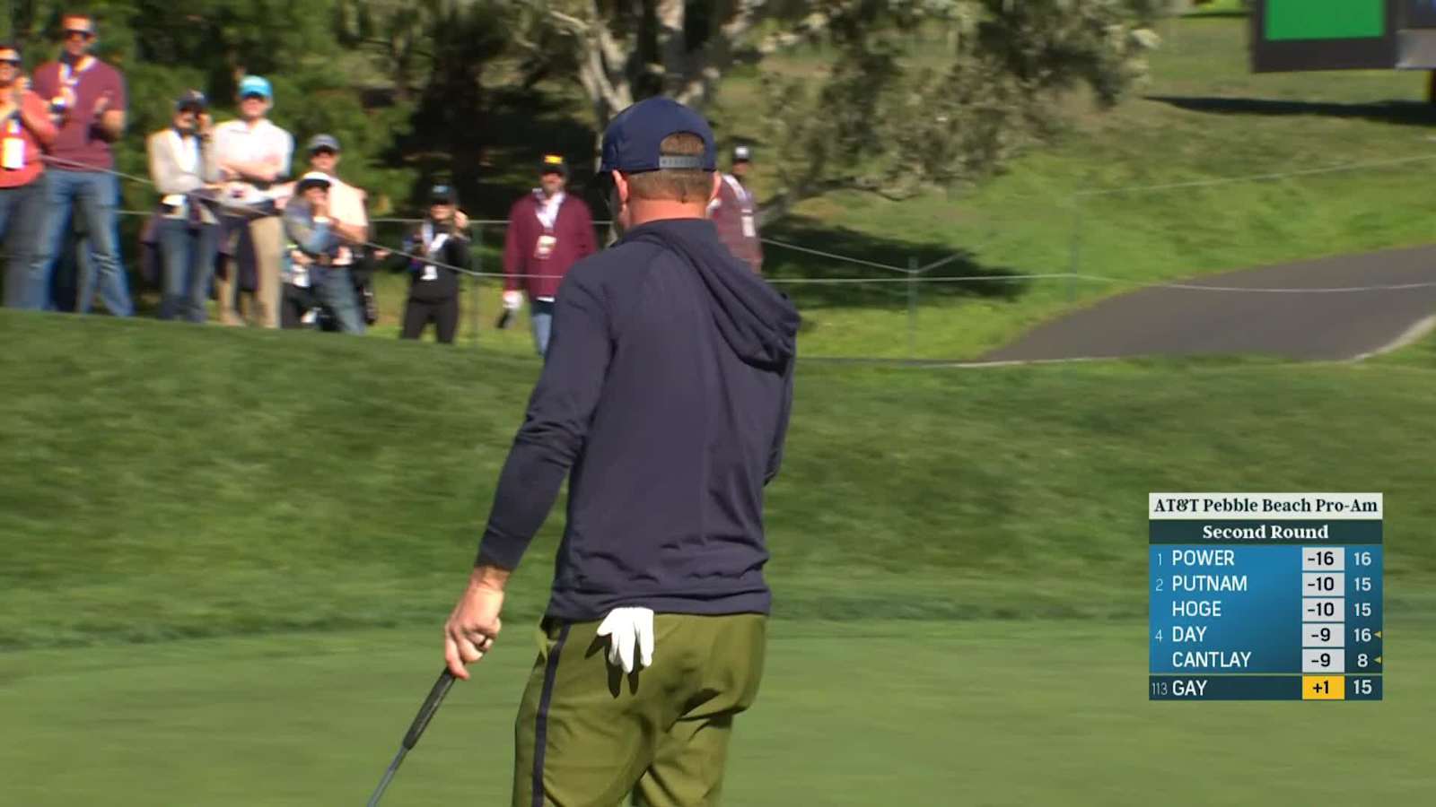 Brian Gay's 15-foot birdie putt at AT&T Pebble Beach