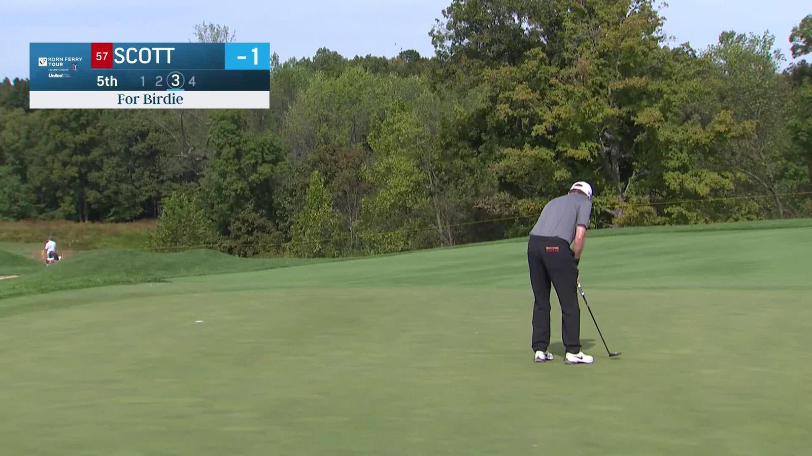Sandy Scott makes birdie putt on No. 5 at Korn Ferry Tour Champ