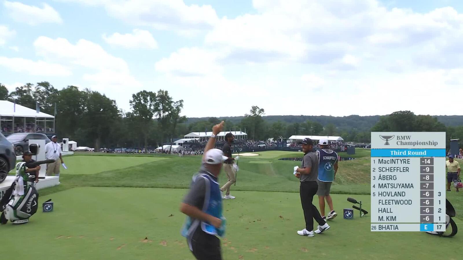 Akshay Bhatia makes a hole-in-one No. 17 at BMW Championship