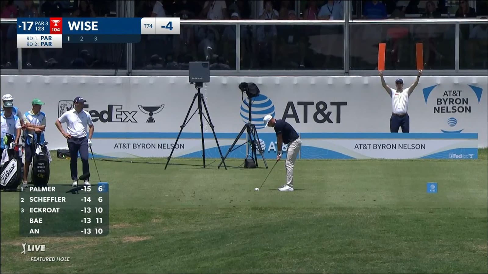 Aaron Wise sticks tee shot to yield birdie at AT&T Byron Nelson