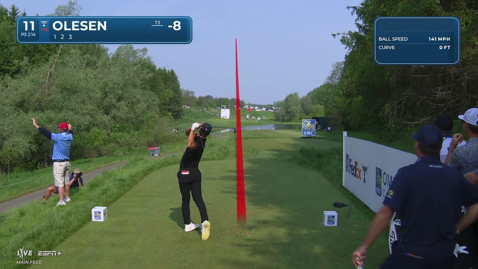 Thorbjørn Olesen sinks a 24-foot birdie putt on No. 11 at RBC Canadian