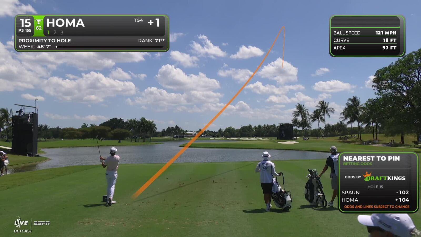 Max Homa hits tee shot to 7 feet, sets up birdie on No. 15 at Cadillac