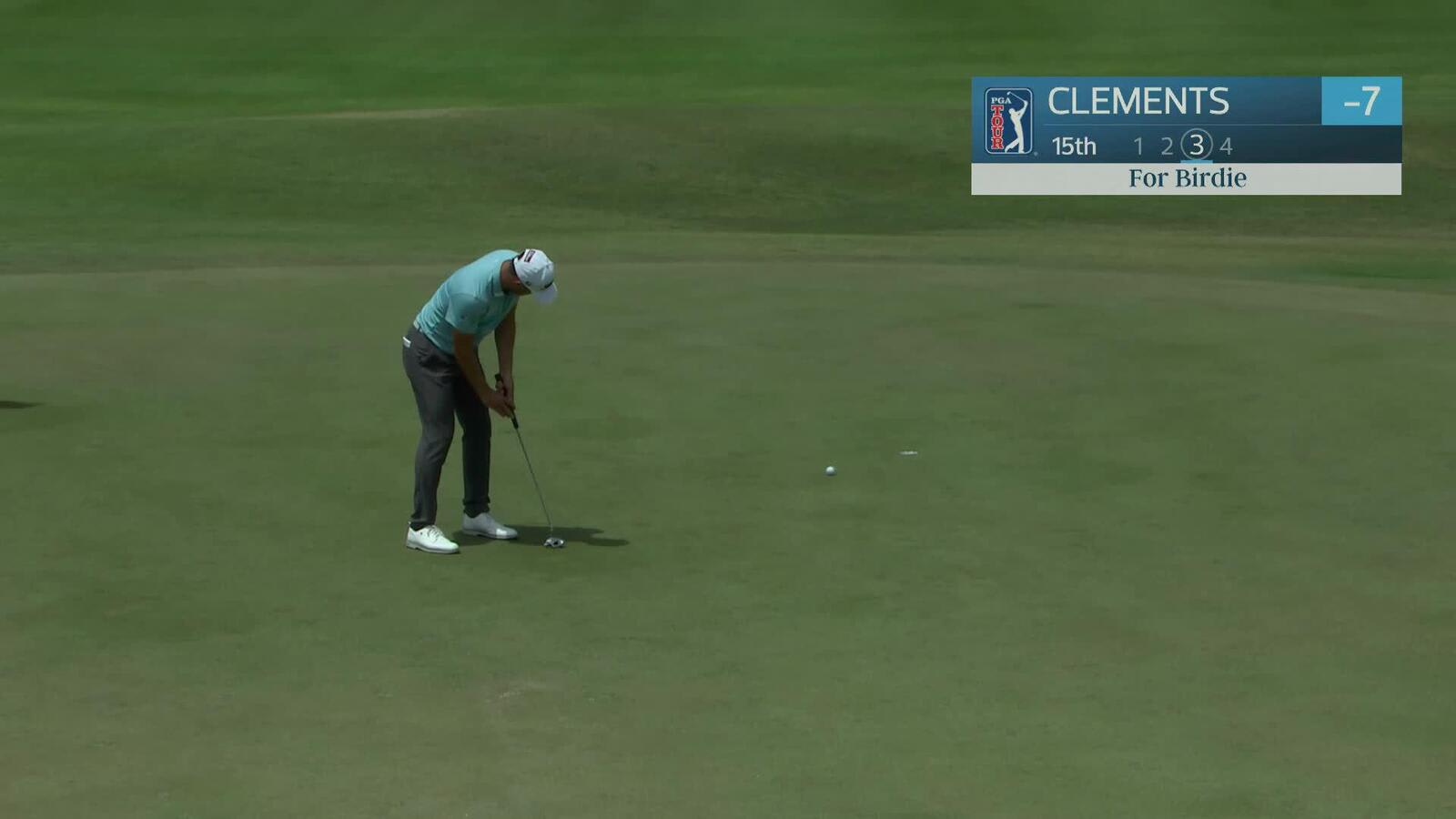 Todd Clements sinks 8-foot birdie putt on No. 15 at Corales Puntacana