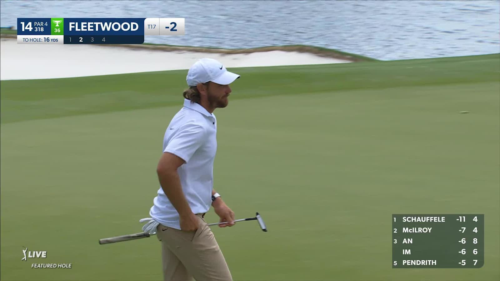 Tommy Fleetwood uses the Texas Wedge to set up birdie at Wells Fargo
