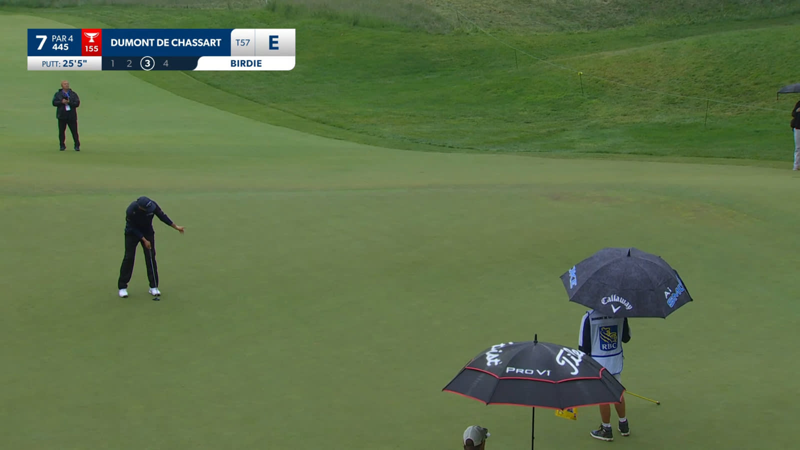 Adrien Dumont de Chassart sinks a 25-foot birdie putt at RBC Canadian
