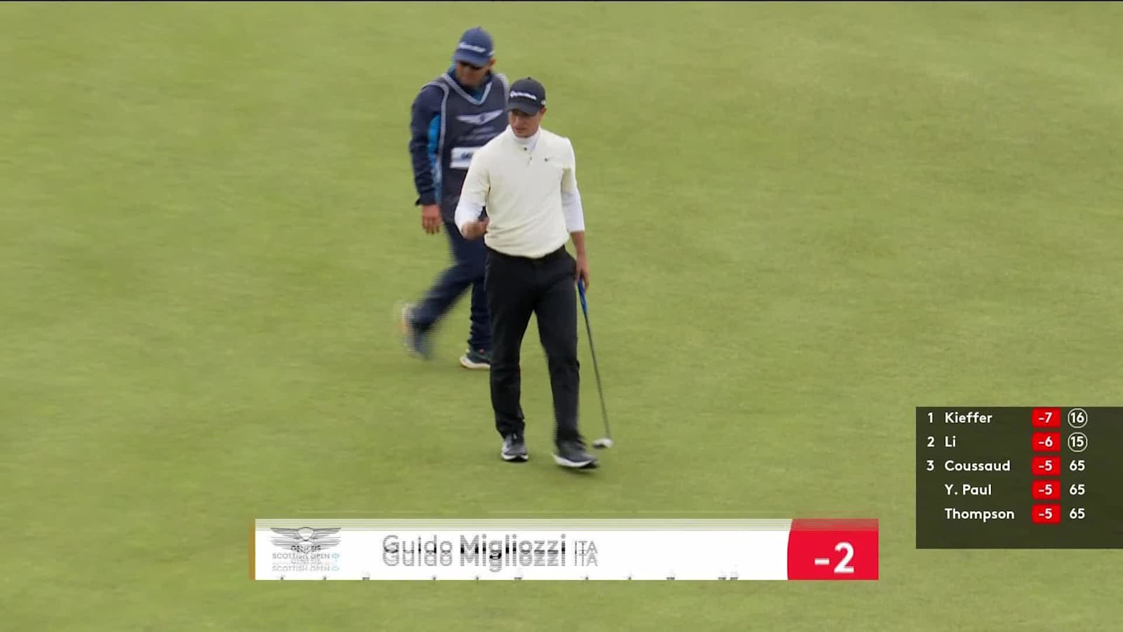 Guido Migliozzi buries 20-foot birdie putt at Genesis Scottish Open
