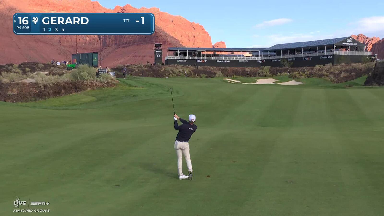 Ryan Gerard hits 157-yard approach to 13 feet, sets up birdie on No. 16 at Bank of Utah