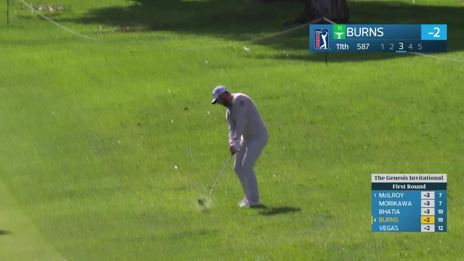 Sam Burns makes 5-foot birdie putt on No. 11 at The Genesis