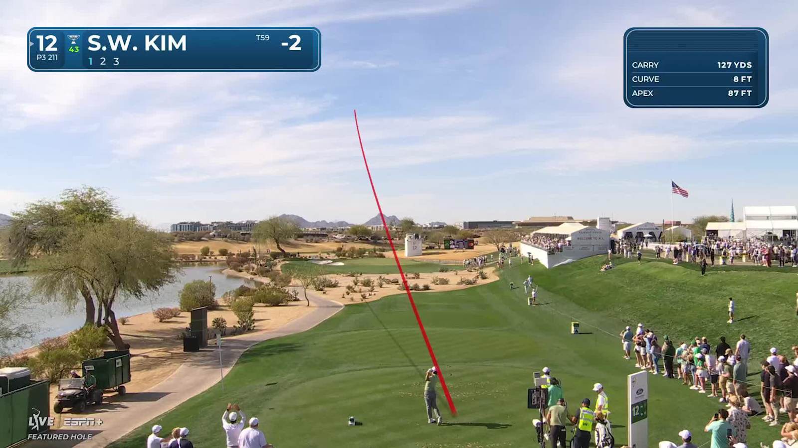 Si Woo Kim's tight, hole-high tee shot yields birdie at WM Phoenix Open