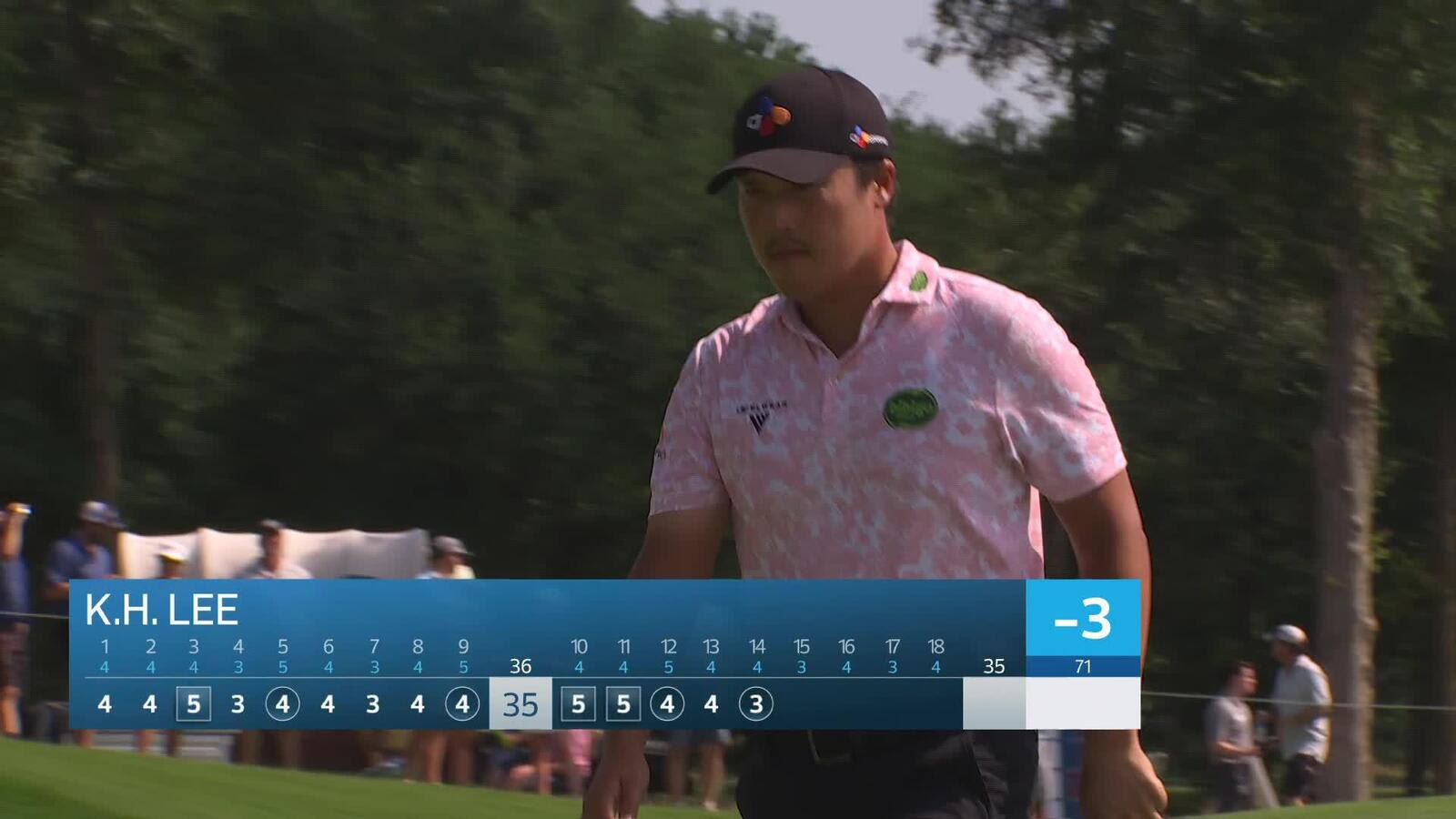 K.H. Lee's 66-yard approach sets up birdie on No. 14 at THE CJ CUP