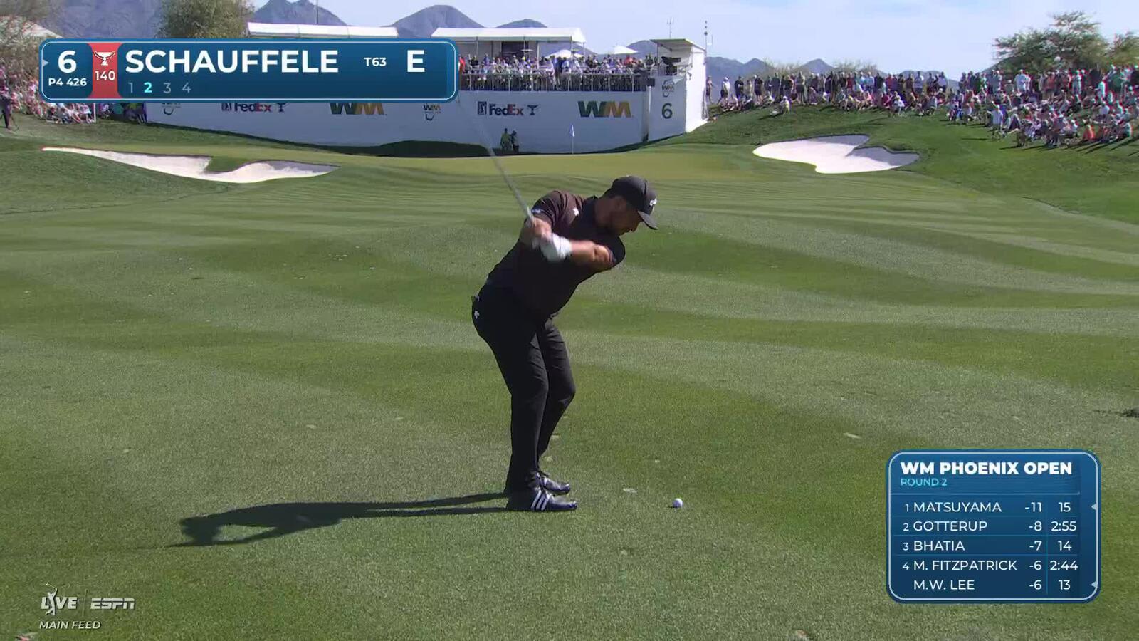 Xander Schauffele hits 97-yard approach to 12 feet, sets up birdie