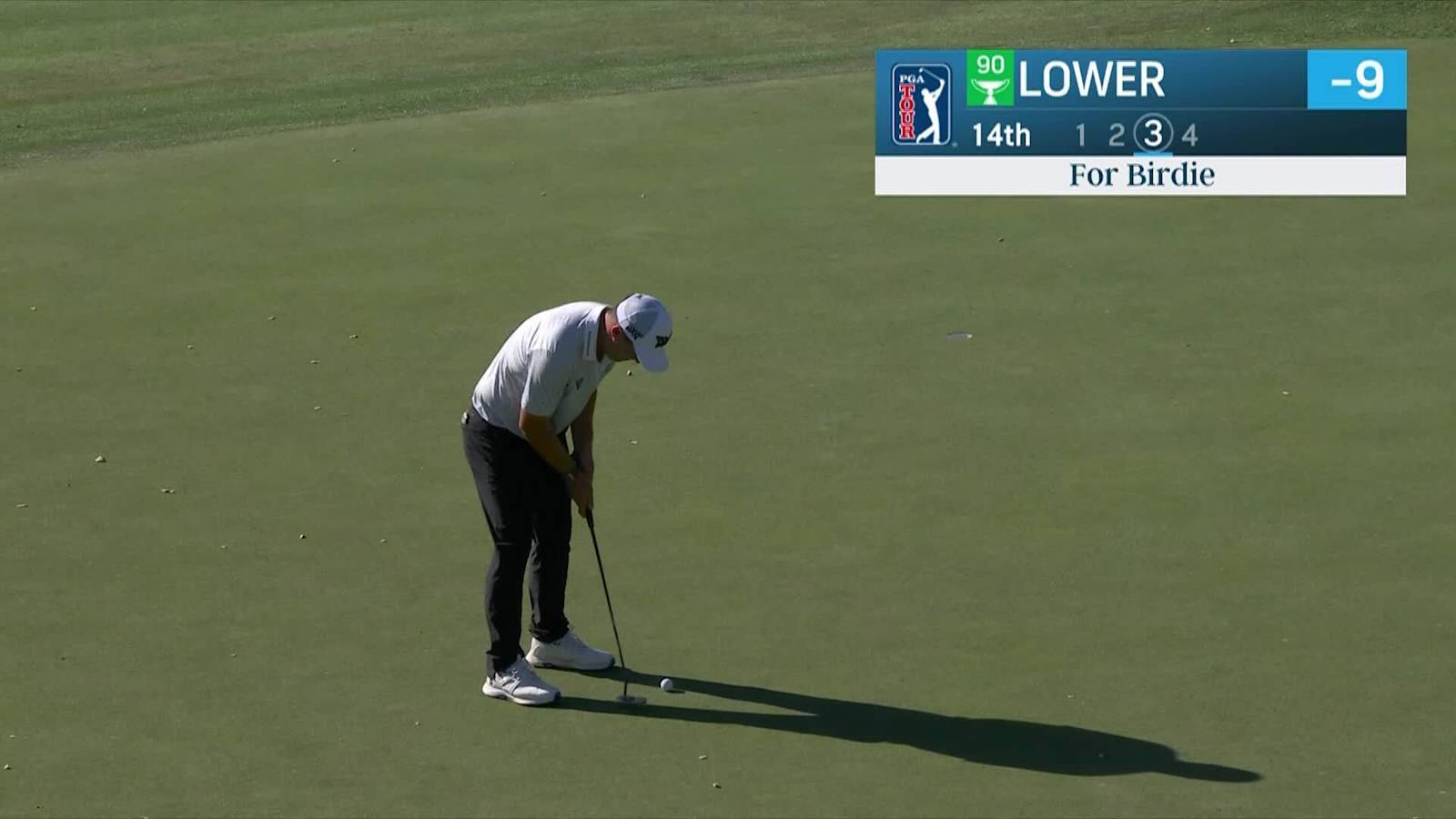 Justin Lower makes birdie on No. 14 at Procore