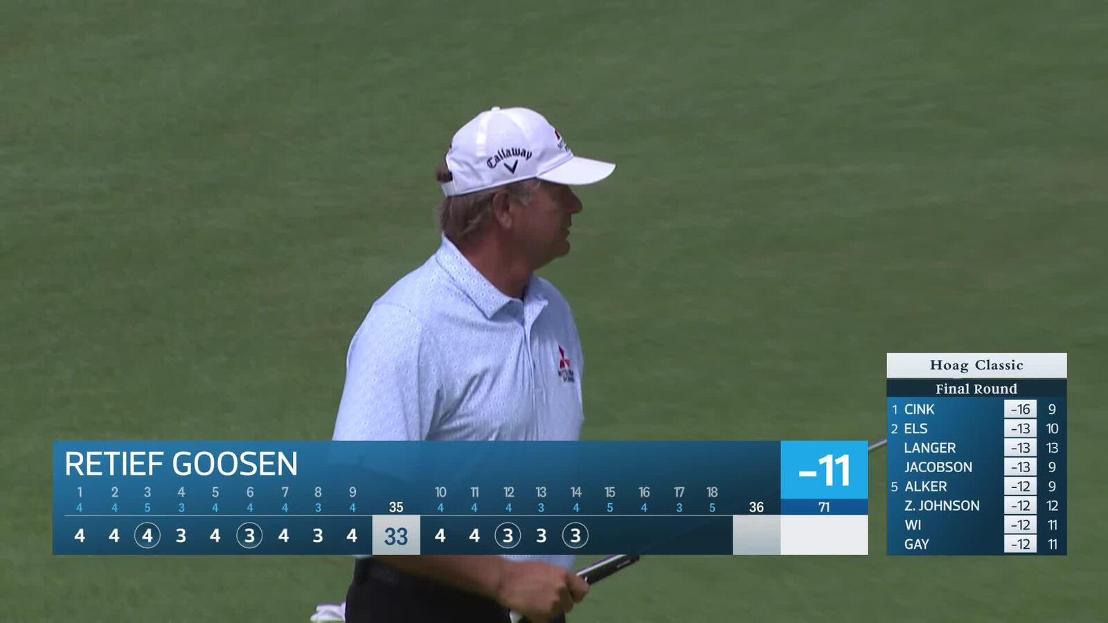 Retief Goosen makes birdie on No. 14 at Hoag Classic