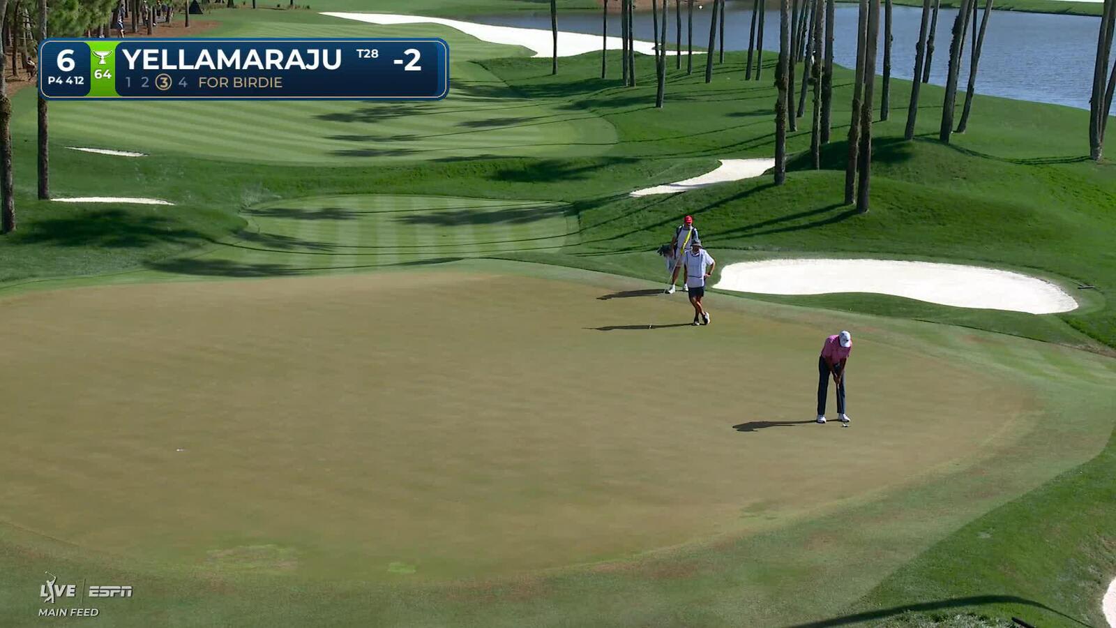 Sudarshan Yellamaraju sinks 34-foot birdie putt on No. 6 at THE PLAYERS