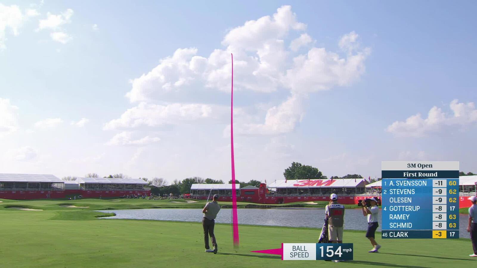Wyndham Clark lands green in two, makes birdie on par-5 18th at 3M Open
