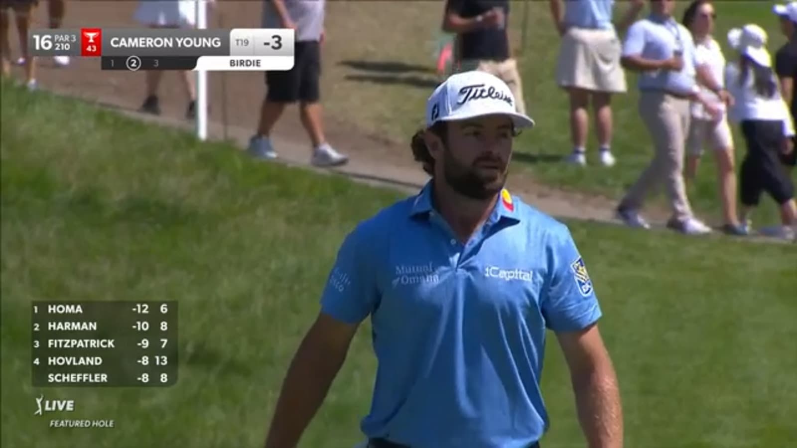 Cameron Young sinks a 29-foot birdie putt at BMW Championship