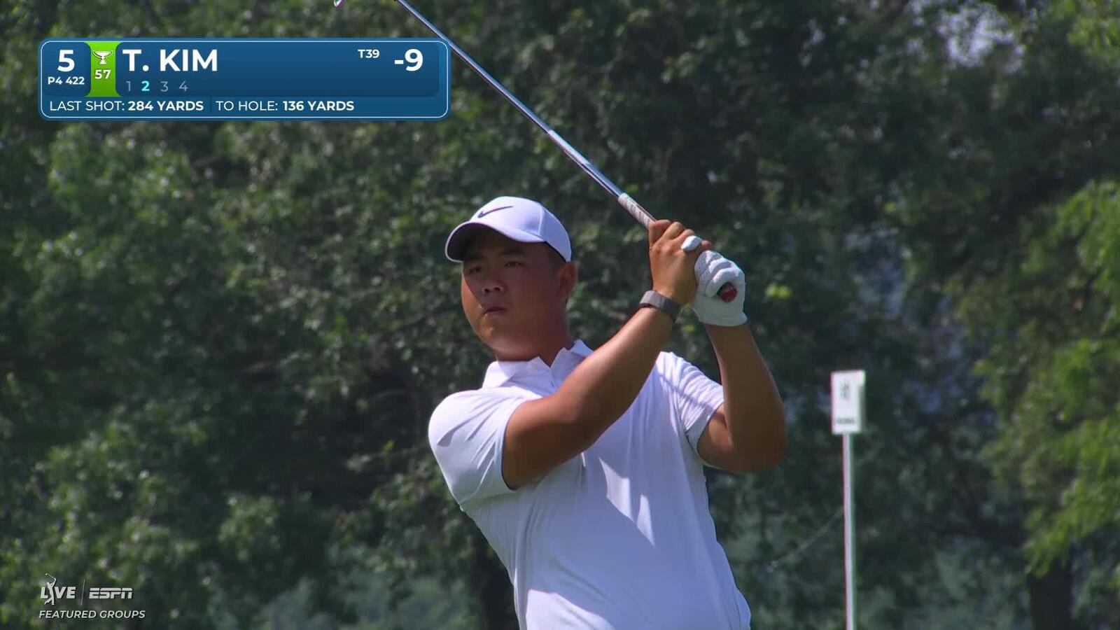 Tom Kim's 140-yard approach sets up birdie on No. 5 at John Deere