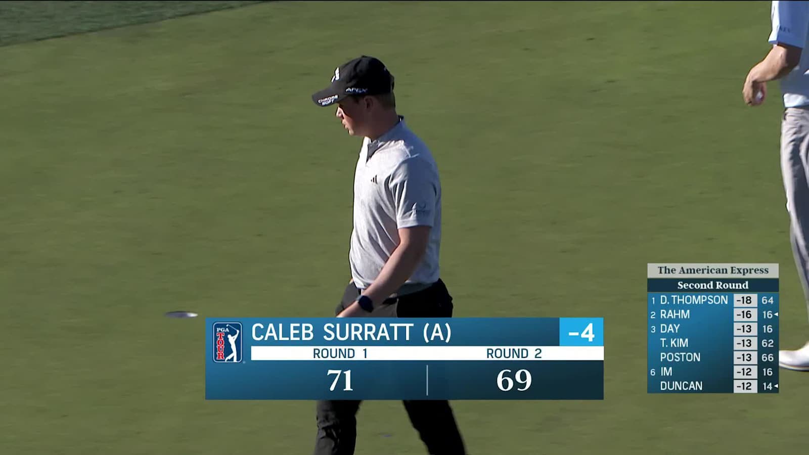 Caleb Surratt makes birdie on No. 18 at The American Express