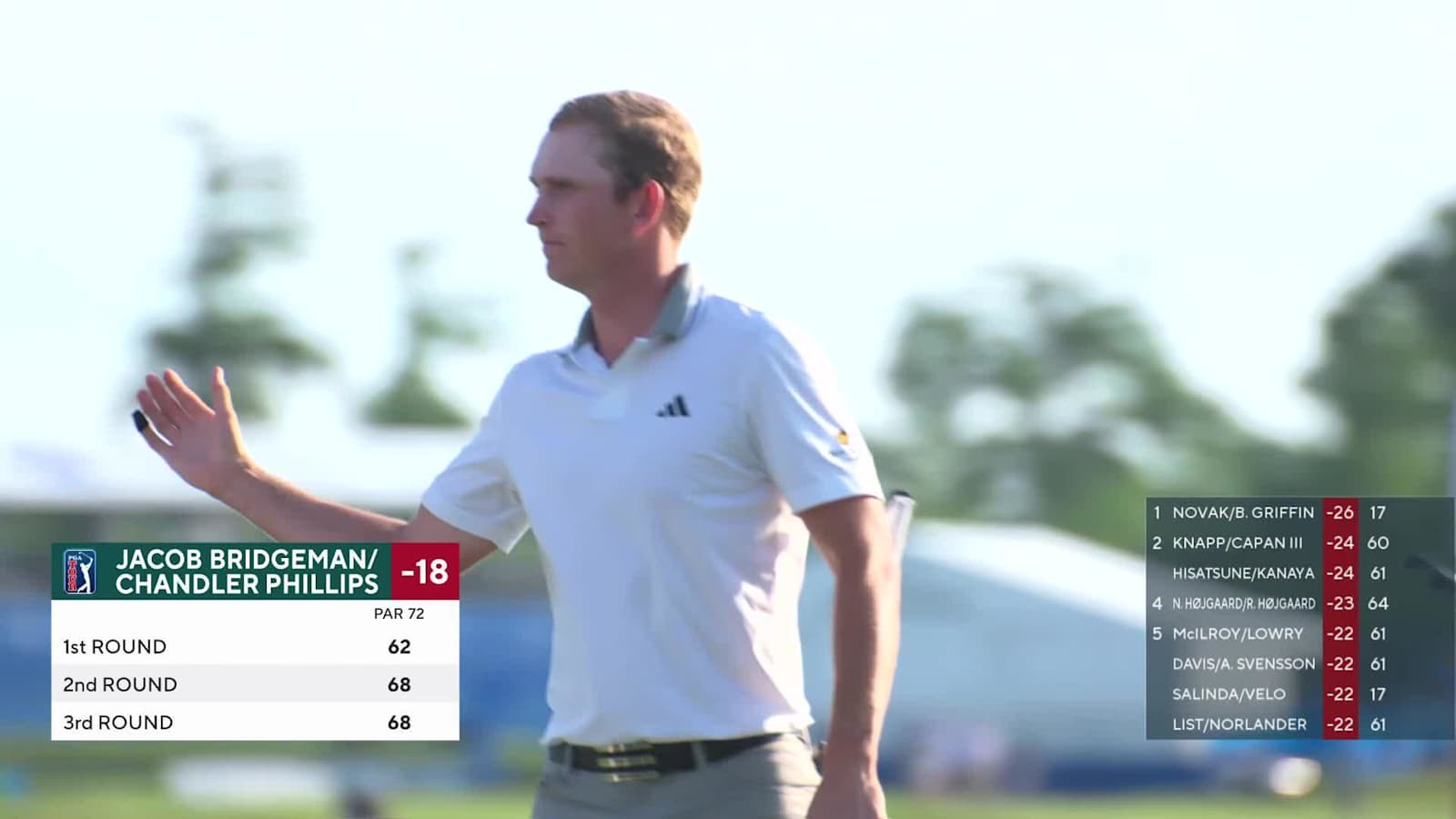 Jacob Bridgeman makes birdie on No. 18 at Zurich Classic