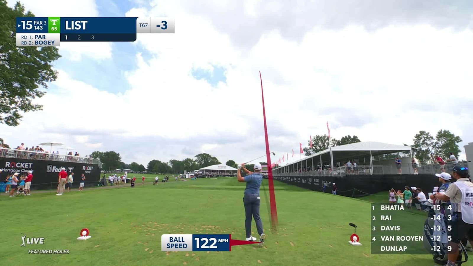 Luke List makes birdie on No. 15 at Rocket Mortgage