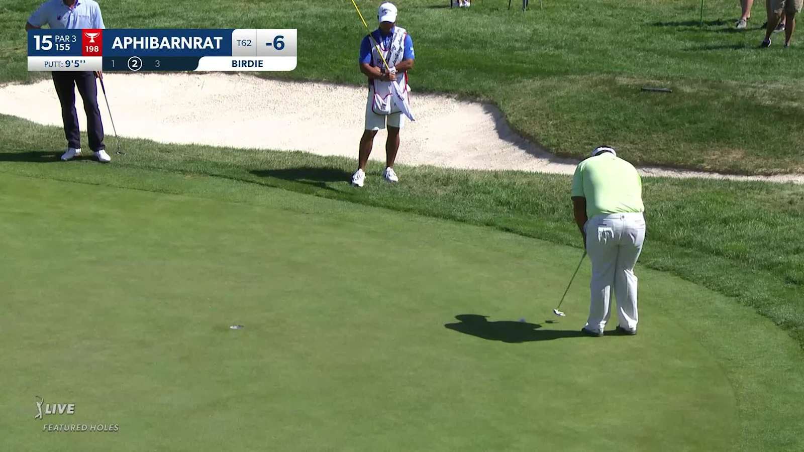 Kiradech Aphibarnrat makes birdie putt at Rocket Mortgage