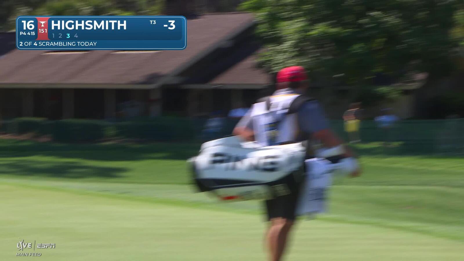 Joe Highsmith holes out for birdie from 66-feet on No. 16 at RBC Heritage