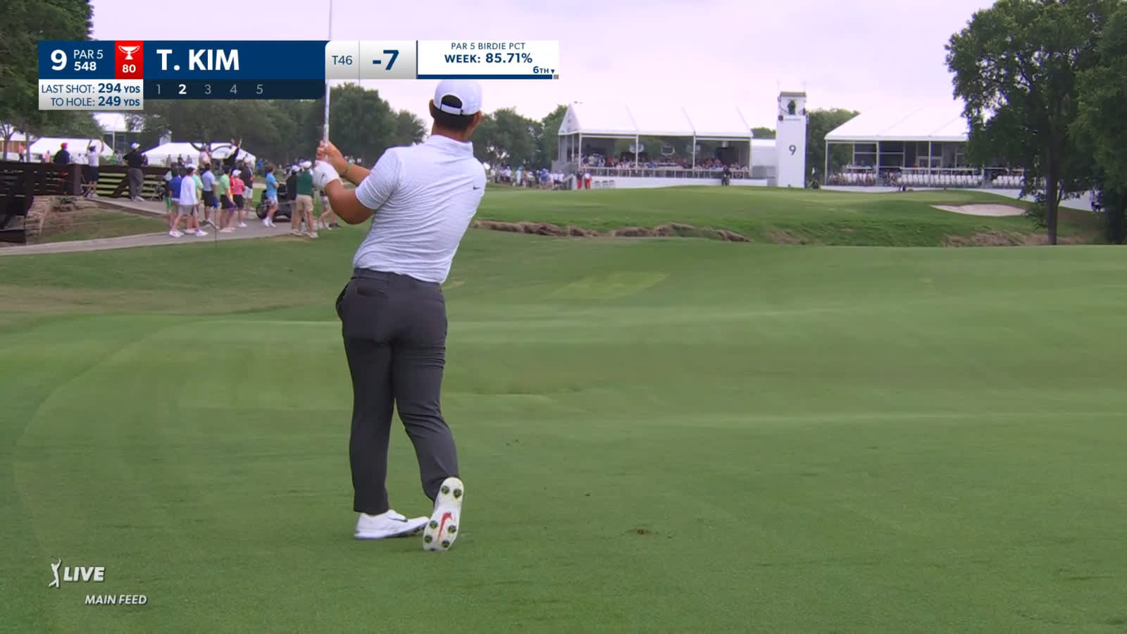 Tom Kim's quality second shot from 249-yards yields birdie at THE CJ CUP