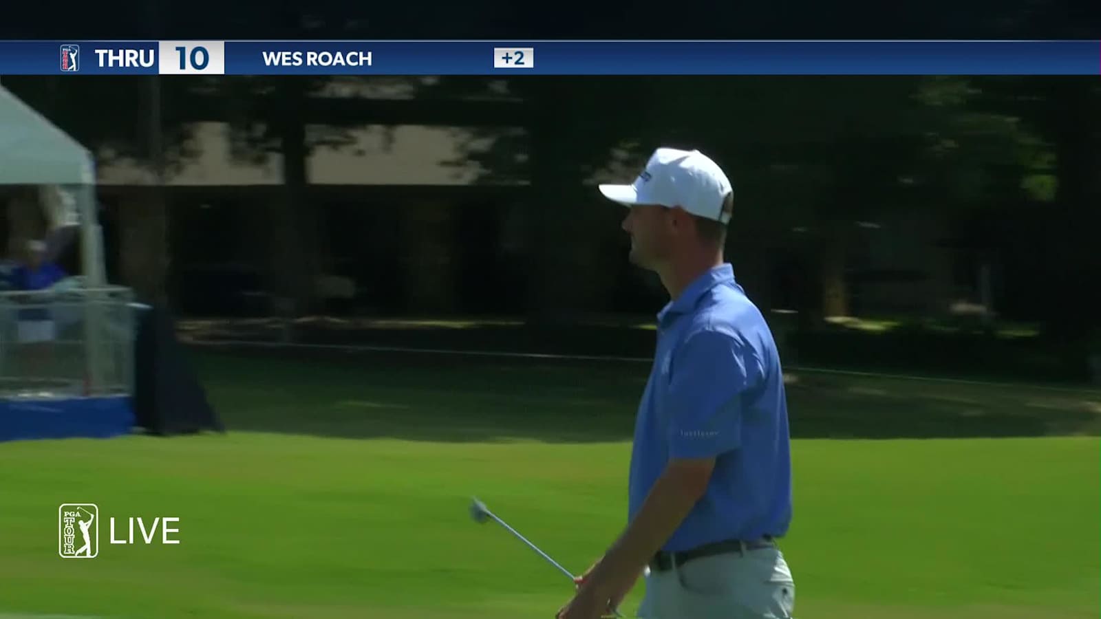 Wes Roach sinks a 4-foot birdie on No. 10 in Round 2 at Wyndham
