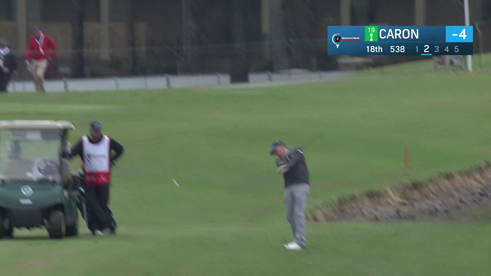 Jason Caron makes birdie on No. 18 at Simmons Bank Championship