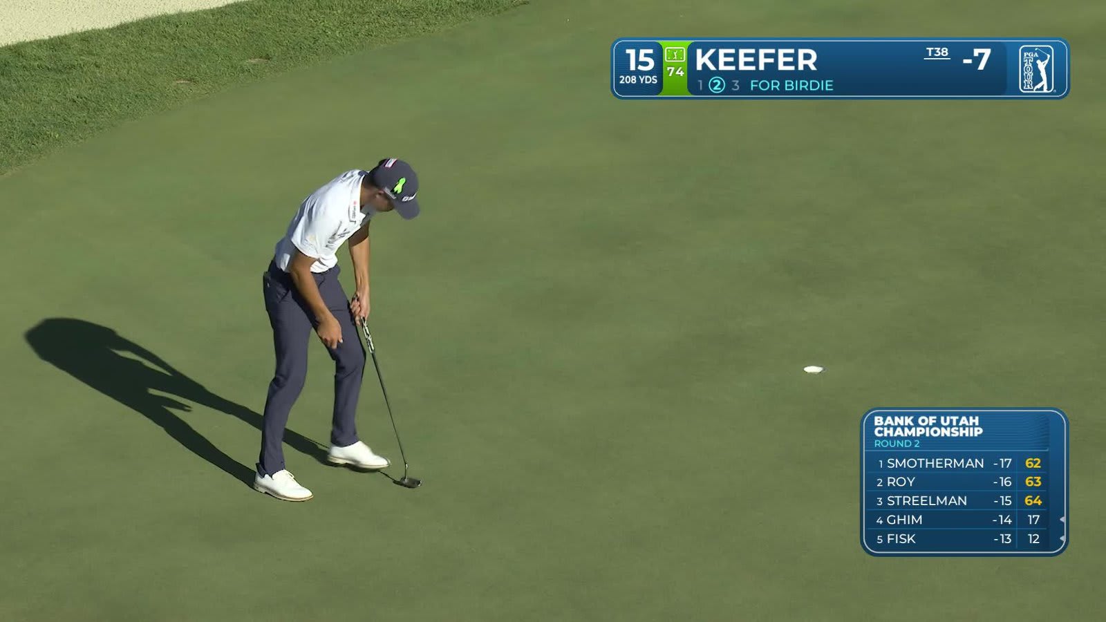 John Keefer sinks 9-foot birdie putt on No. 15 at Bank of Utah