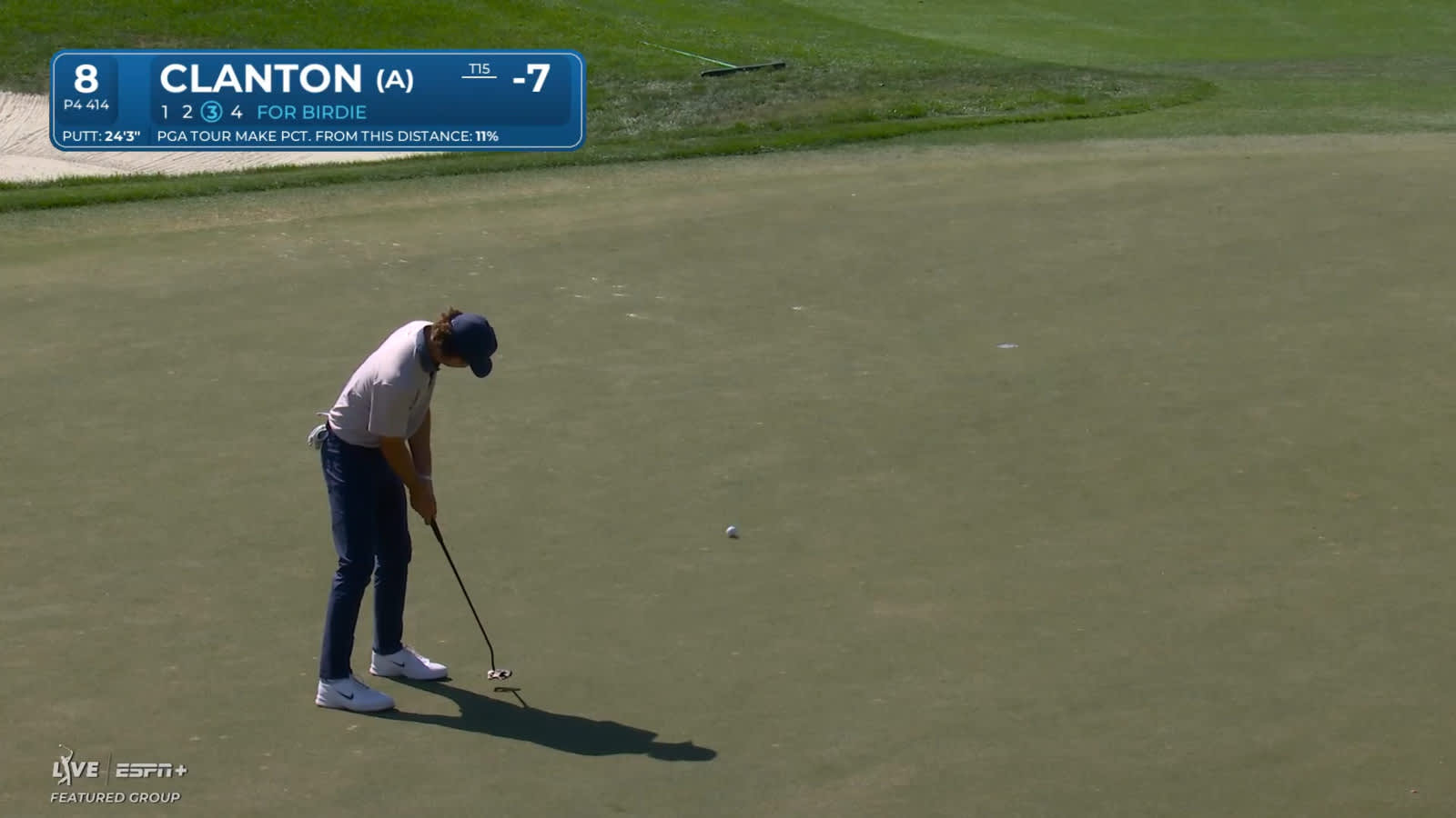 Luke Clanton drips in a 24-foot birdie putt at Cognizant Classic