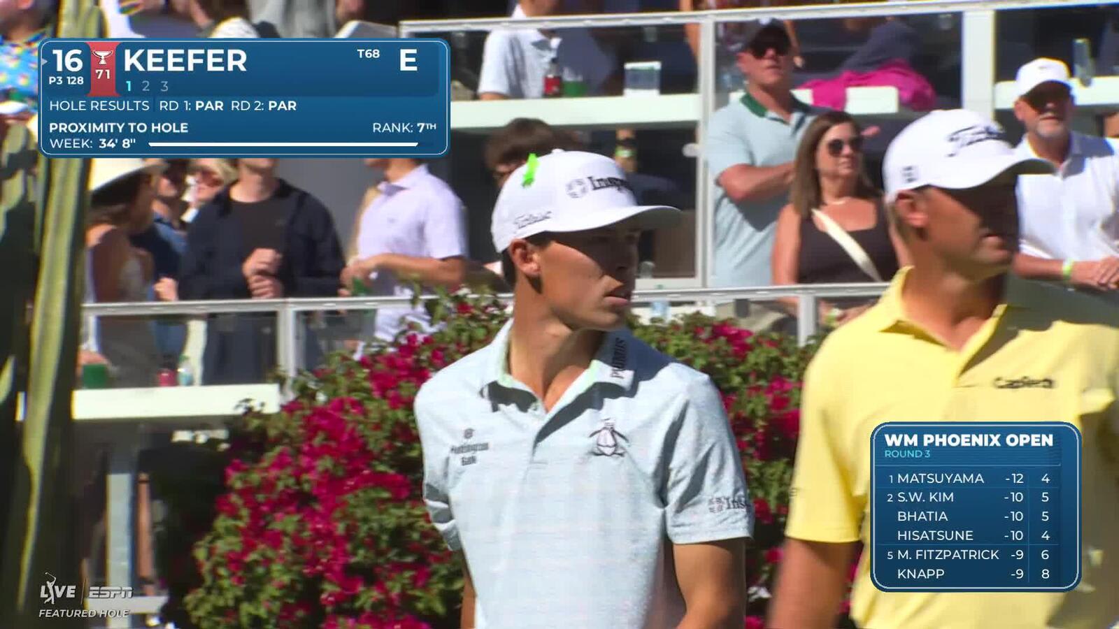 John Keefer sinks 31-foot birdie putt on No. 16 at WM Phoenix Open
