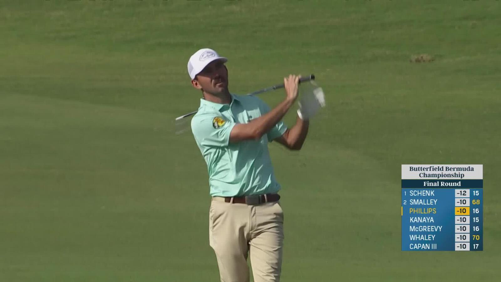 Chandler Phillips makes birdie on No. 17 at Butterfield Bermuda