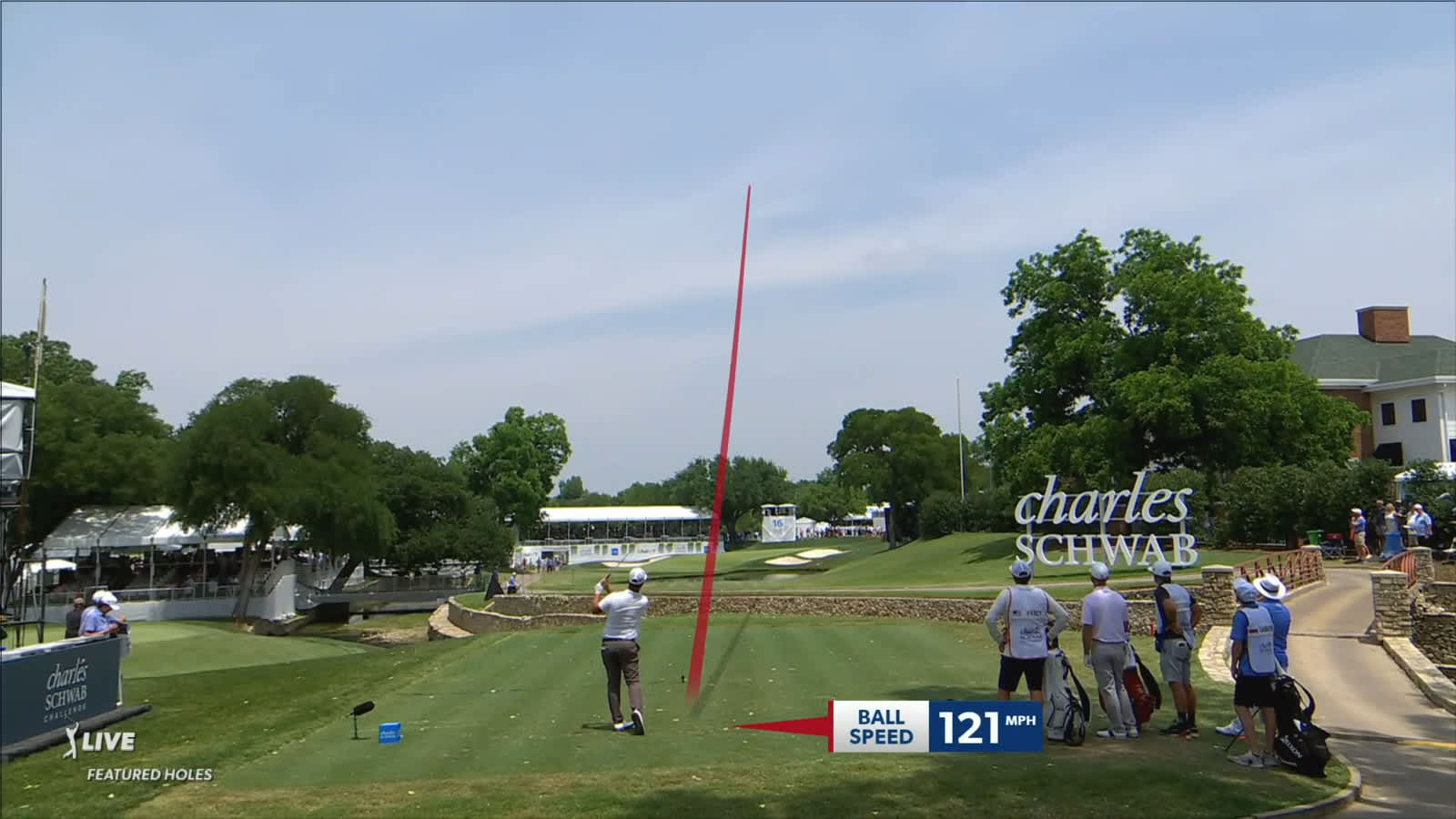 Scott Piercy's tee shot goes right at the pin to set up birdie at Charles Schwab