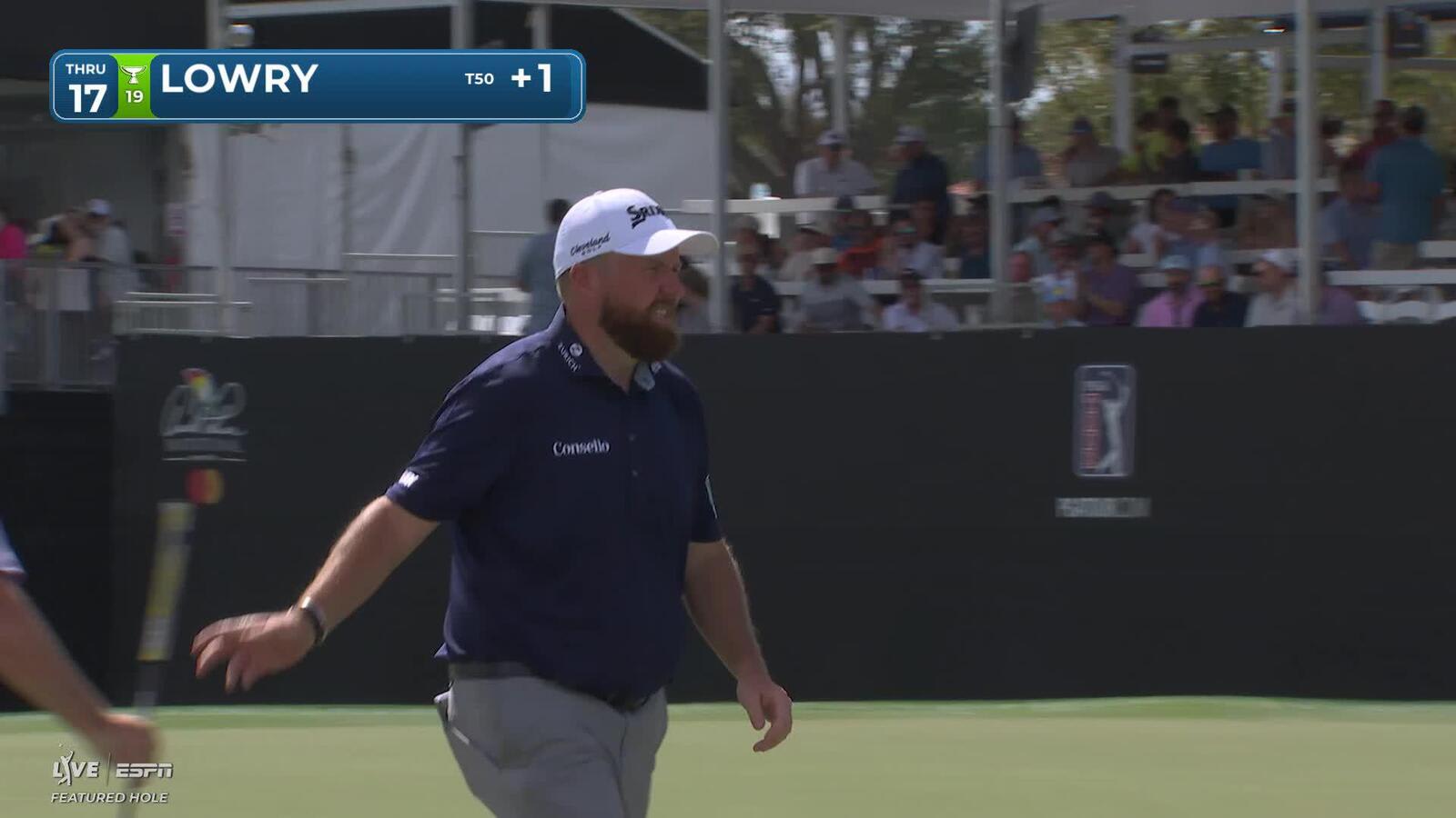 Shane Lowry sinks 14-foot birdie putt on No. 17 at Arnold Palmer